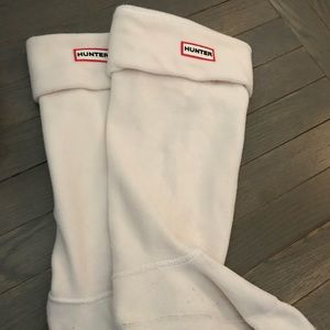 White Size L Women’s Hunter Boots Fleece Socks